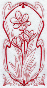 Art Nouveau Crocus (Redwork)