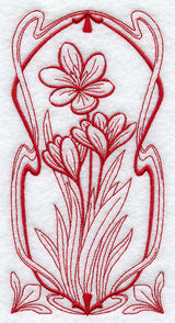 Art Nouveau Crocus (Redwork)
