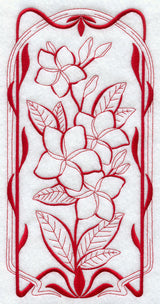 Art Nouveau Frangipani (Redwork)