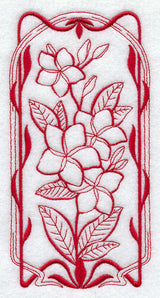 Art Nouveau Frangipani (Redwork)