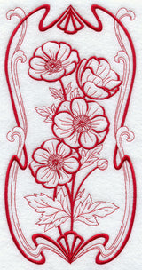 Art Nouveau Anemone (Redwork)