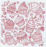 Cupcake Medley (Redwork)