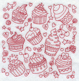 Cupcake Medley (Redwork)