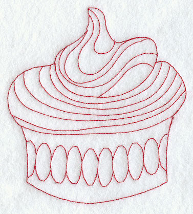 Cupcake 2 (Redwork)