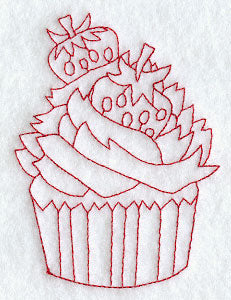 Cupcake 3 (Redwork)