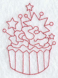 Cupcake 4 (Redwork)
