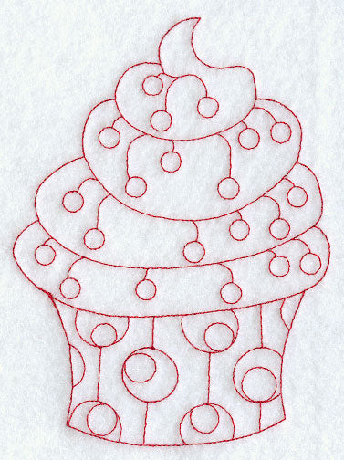 Cupcake 6 (Redwork)