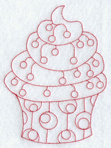 Cupcake 6 (Redwork)