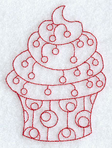 Cupcake 6 (Redwork)