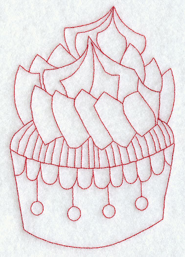 Cupcake 7 (Redwork)