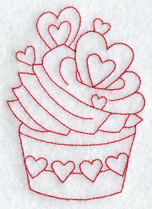 Cupcake 8 (Redwork)