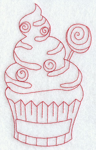 Cupcake 9 (Redwork)