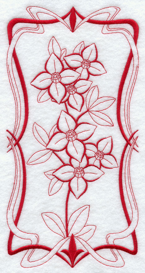 Australian Art Nouveau Boronia (Redwork)