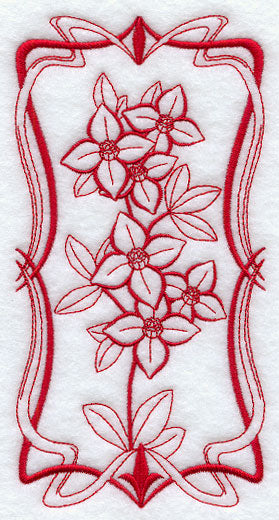 Australian Art Nouveau Boronia (Redwork)