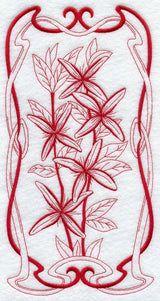 Australian Art Nouveau Old Man's Beard (Redwork)