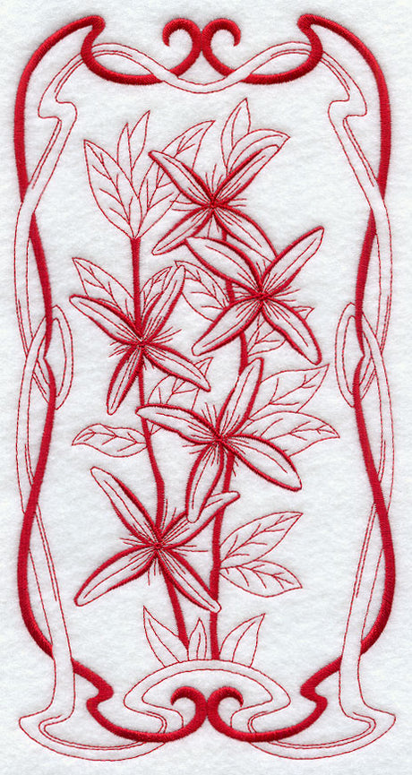 Australian Art Nouveau Old Man's Beard (Redwork)