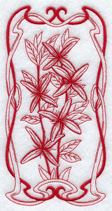 Australian Art Nouveau Old Man's Beard (Redwork)