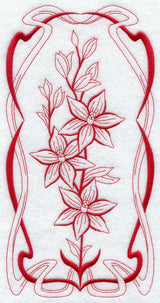Australian Art Nouveau Scented Sun Orchid (Redwork)