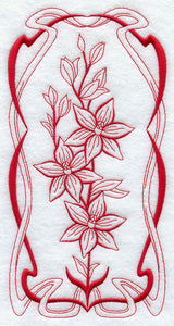 Australian Art Nouveau Scented Sun Orchid (Redwork)