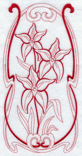 Australian Art Nouveau Cowslip Orchid (Redwork)