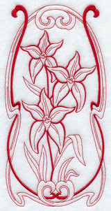 Australian Art Nouveau Cowslip Orchid (Redwork)