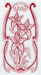 Australian Art Nouveau Cowslip Orchid (Redwork)