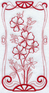 Australian Art Nouveau Guinea Flowers (Redwork)
