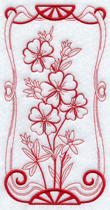 Australian Art Nouveau Guinea Flowers (Redwork)