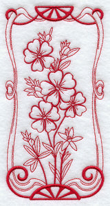 Australian Art Nouveau Guinea Flowers (Redwork)
