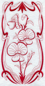 Australian Art Nouveau Flame Peas (Redwork)