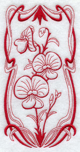 Australian Art Nouveau Flame Peas (Redwork)
