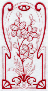 Australian Art Nouveau Blue Squill (Redwork)