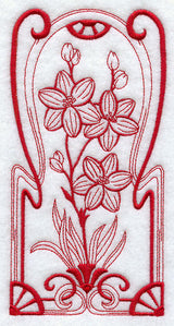 Australian Art Nouveau Blue Squill (Redwork)
