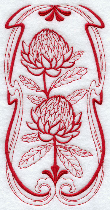 Australian Art Nouveau Waratah (Redwork)