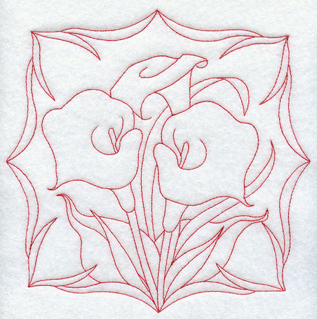 Calla Lilies (Redwork)