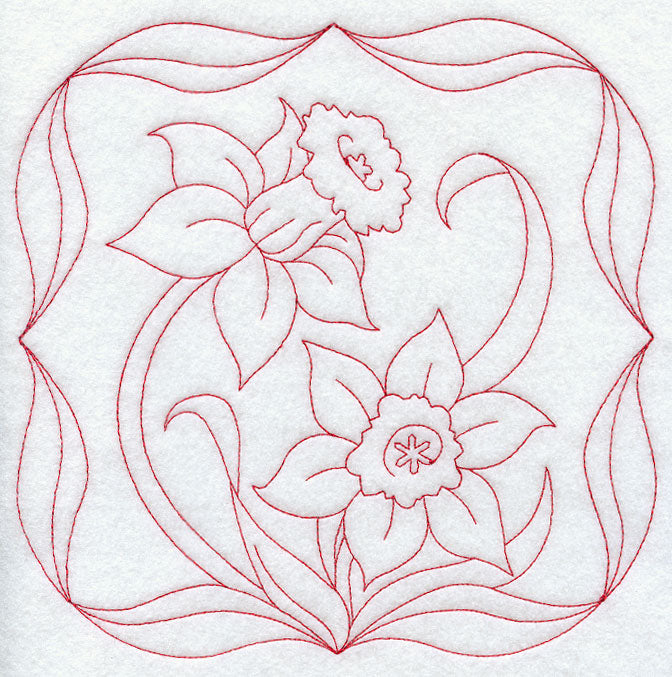 Daffodils (Redwork)