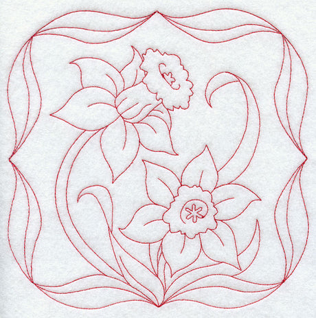 Daffodils (Redwork)