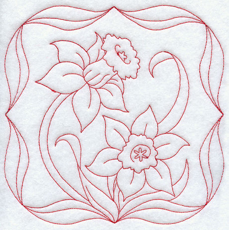 Daffodils (Redwork)