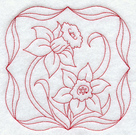 Daffodils (Redwork)