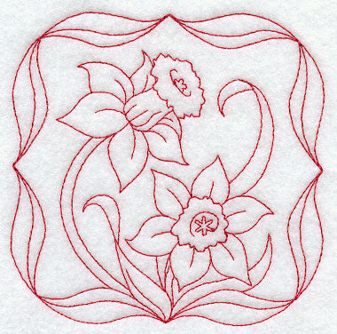 Daffodils (Redwork)