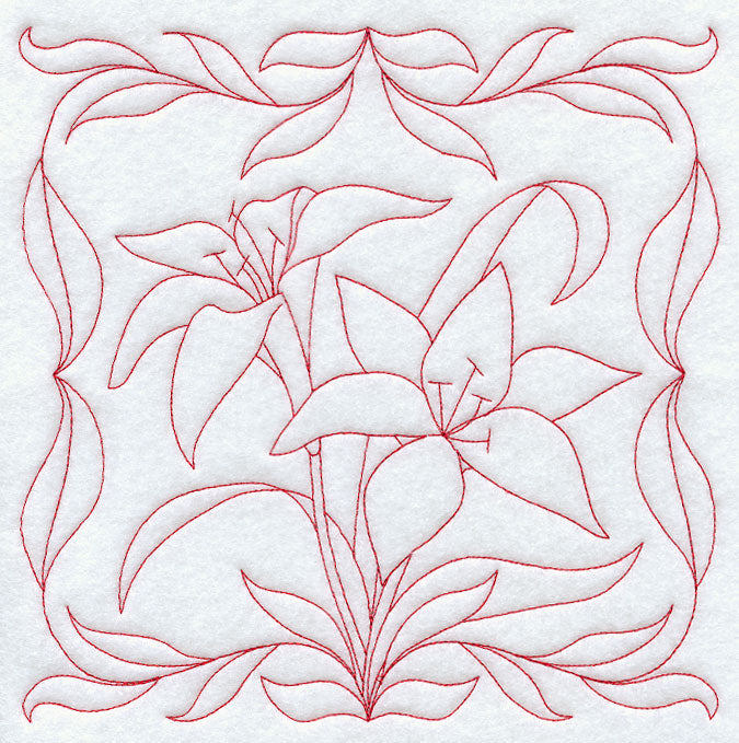 Tiger Lilies (Redwork)