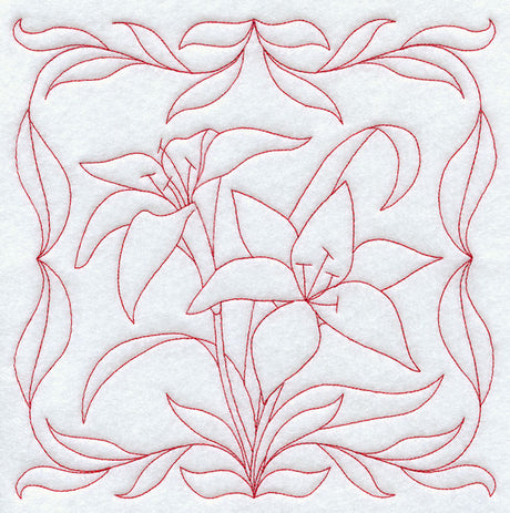 Tiger Lilies (Redwork)