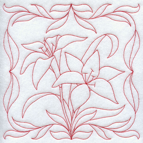 Tiger Lilies (Redwork)