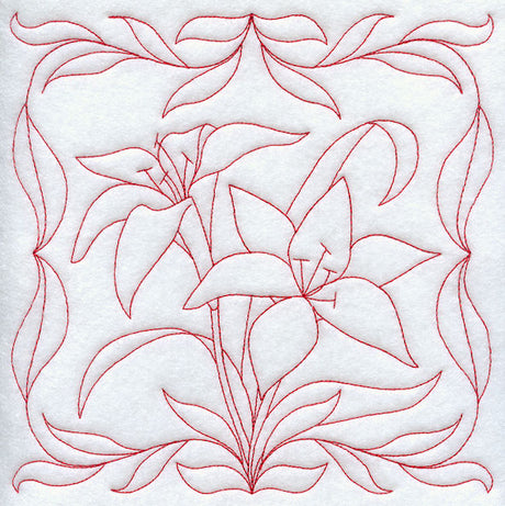 Tiger Lilies (Redwork)