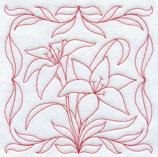 Tiger Lilies (Redwork)