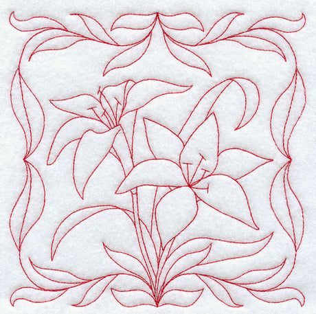 Tiger Lilies (Redwork)