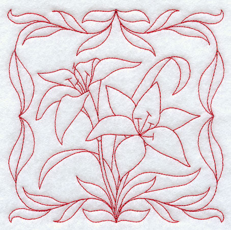 Tiger Lilies (Redwork)