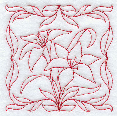 Tiger Lilies (Redwork)