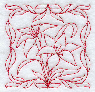 Tiger Lilies (Redwork)