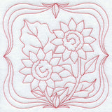Sunflowers (Redwork)